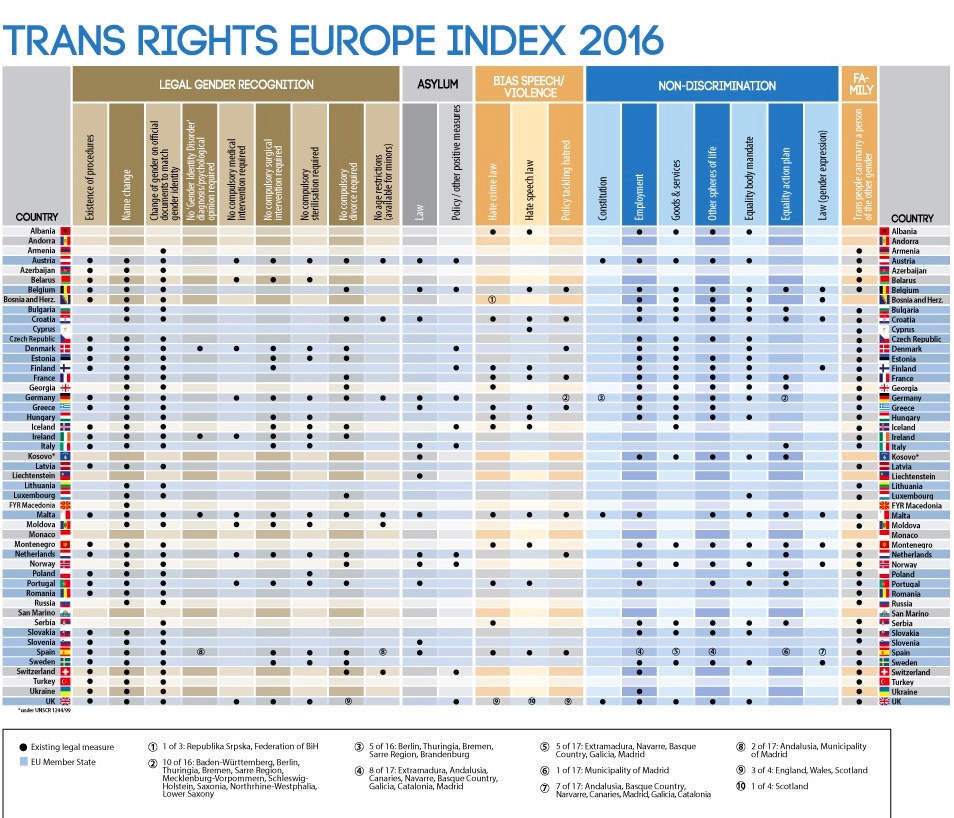 Доклад о положении трансгендерных людей в Европе 2016